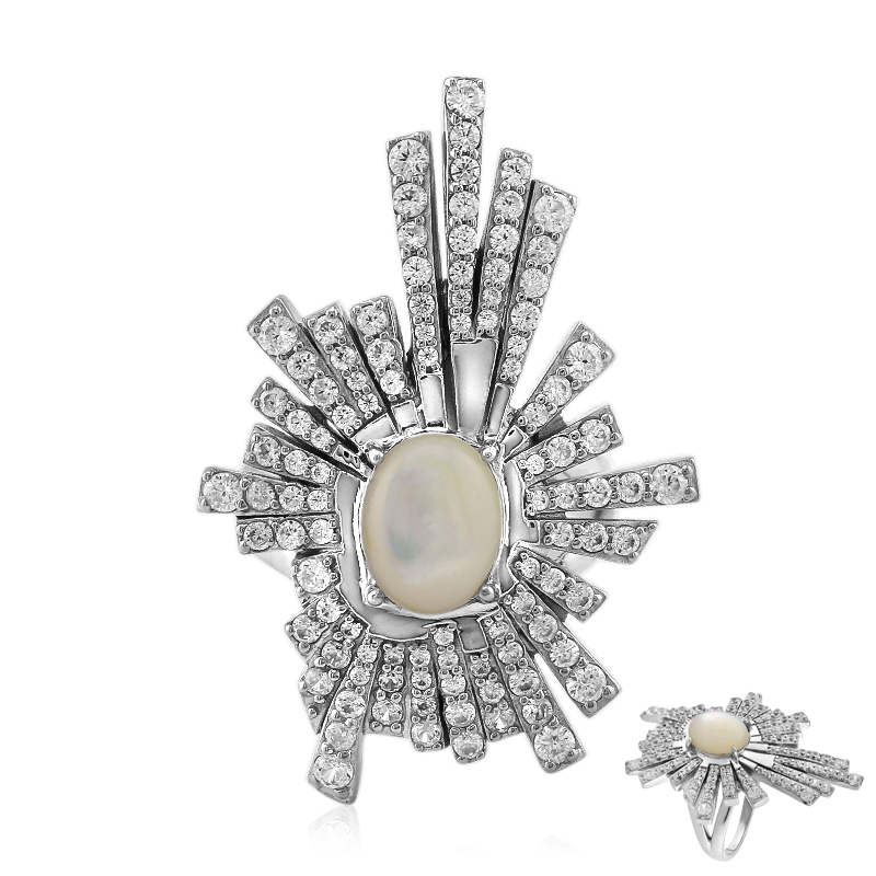 Perlmutt-Silberring (SAELOCANA)