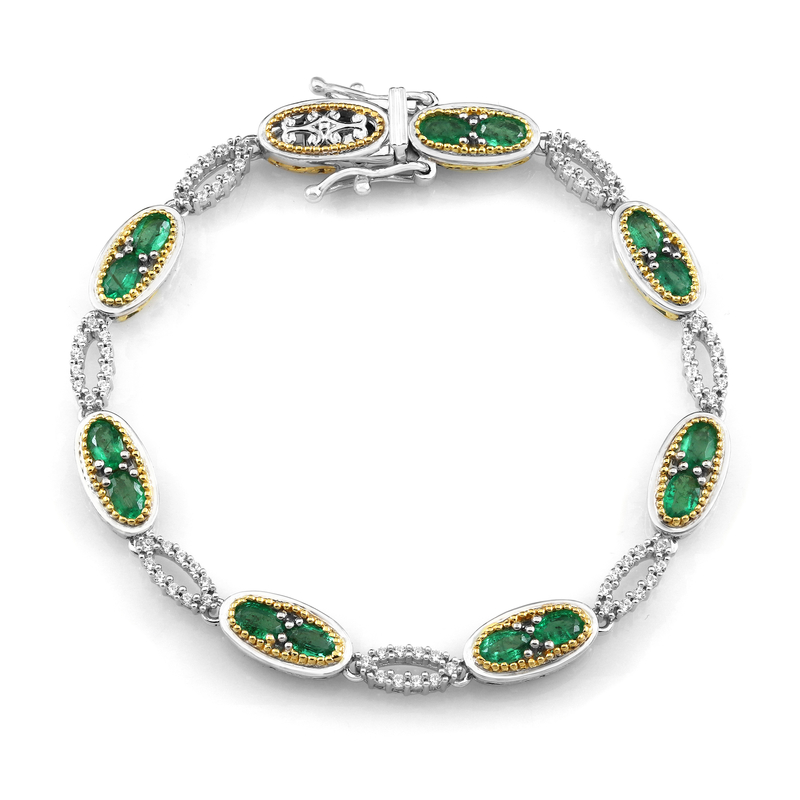 Sambia-Smaragd-Silberarmband (Gems en Vogue)