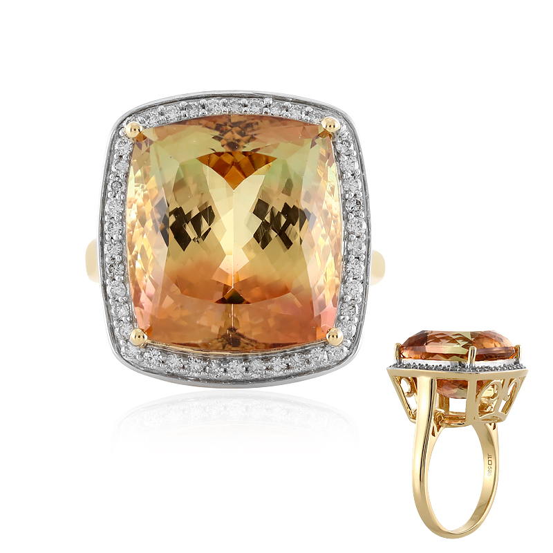 Mehrfarbiger Turmalin-Goldring (AMAYANI) Mehrfarbiger Turmalin-Goldring (AMAYANI)