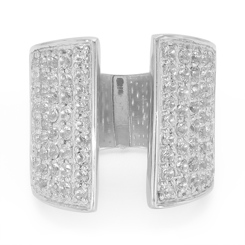 Weißer Topas-Silberring