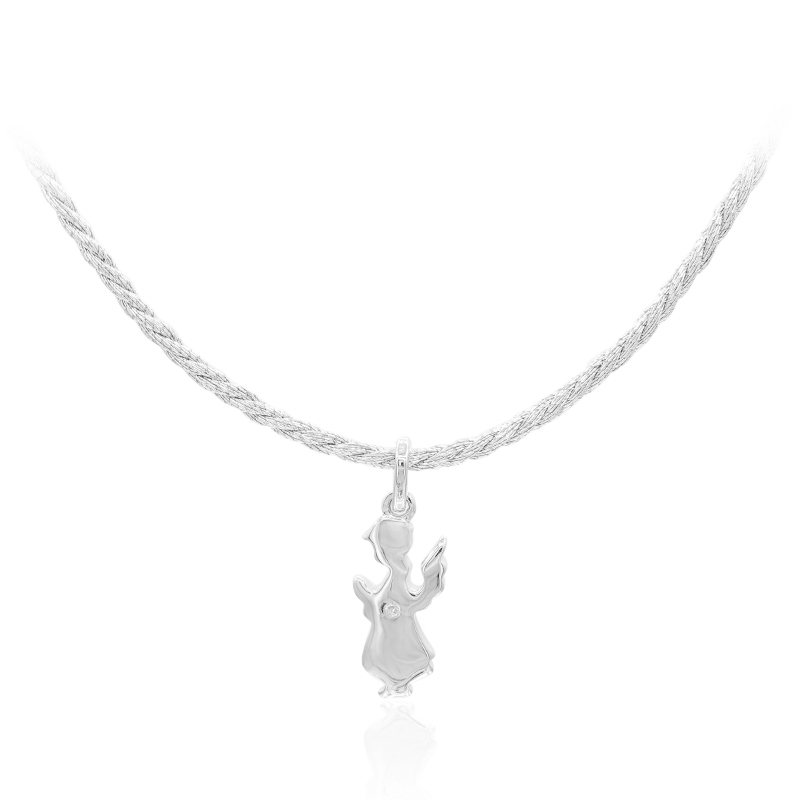 Hummelfigur mit Weißer Topas-Silberhalskette Hummelfigur mit Weißer Topas-Silberhalskette