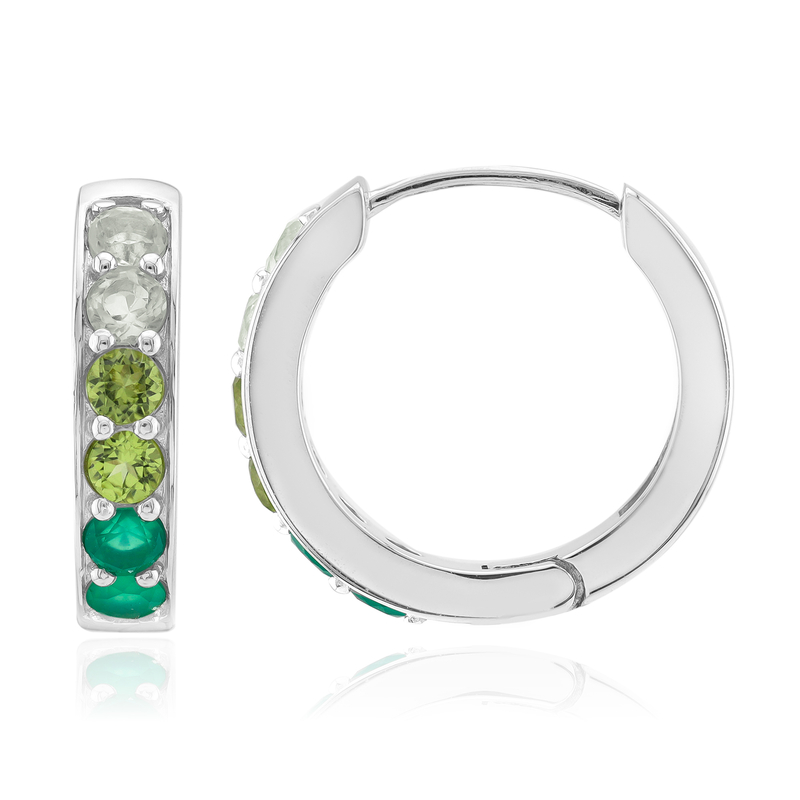 Edelstein-Silberohrringe