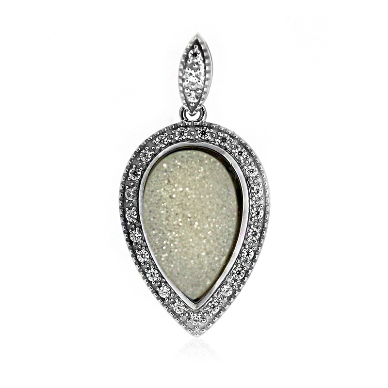 Glitzer-Achat-Silberanhänger