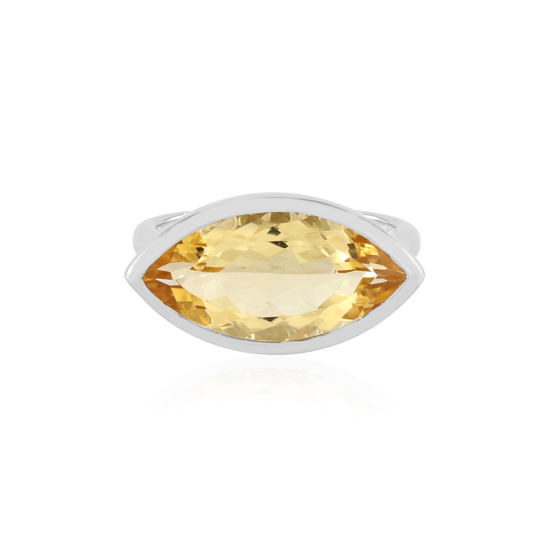 Citrin-Silberring (MONOSONO COLLECTION)