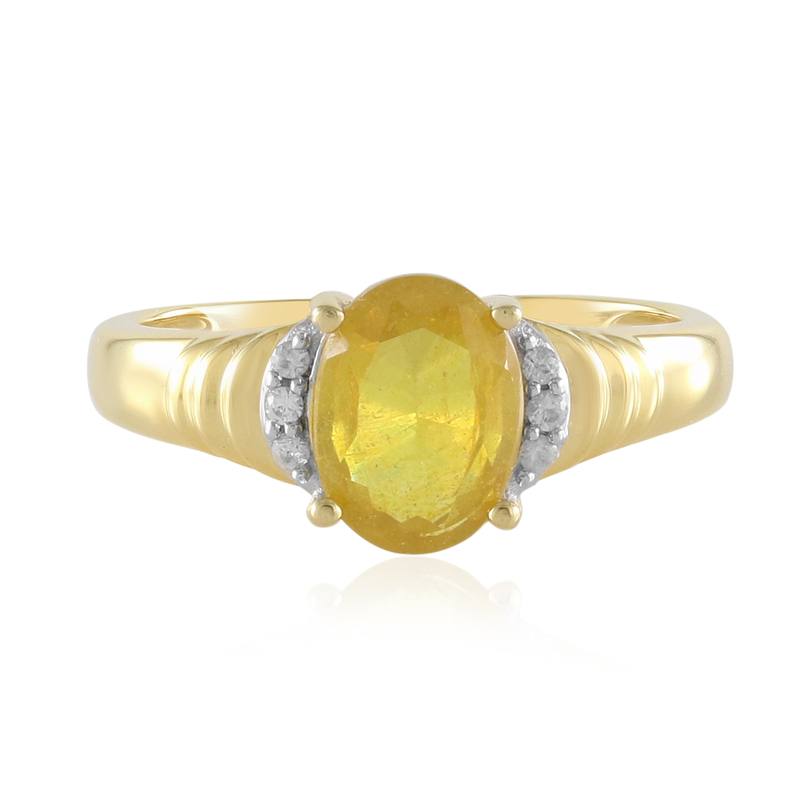 Gelber Madagaskar-Saphir-Silberring