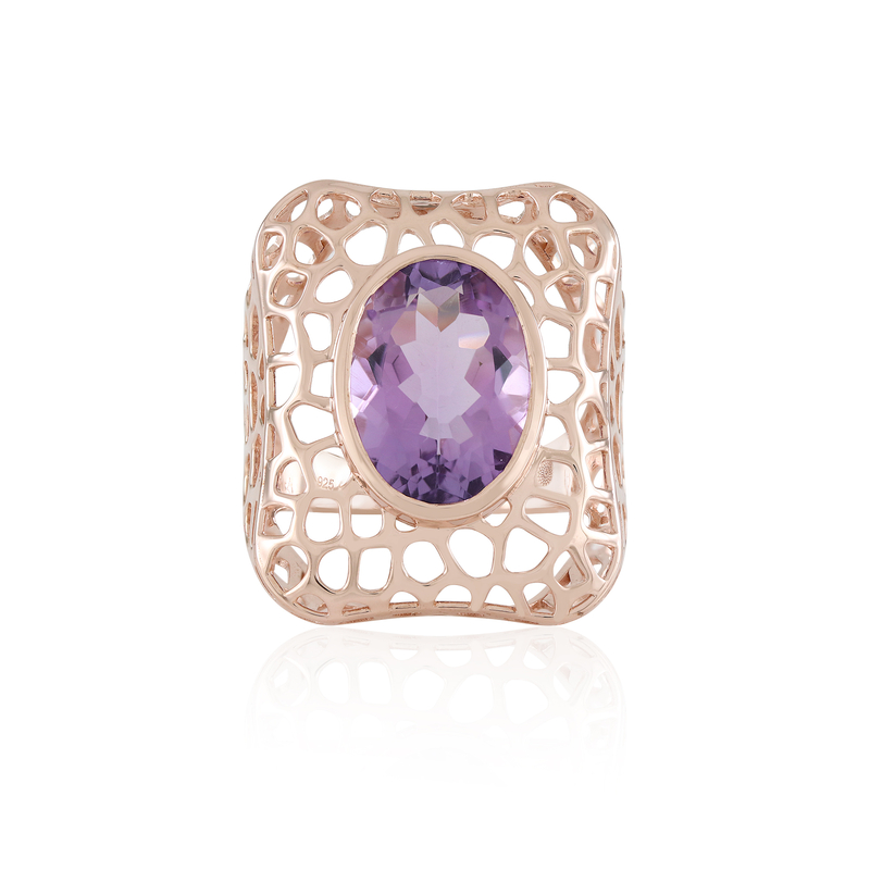 Lavendel-Amethyst-Silberring (Ornaments by de Melo)