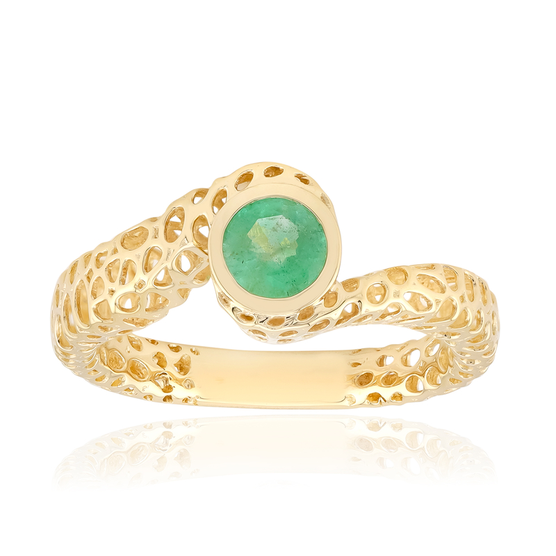 Russischer Smaragd-Goldring (Ornaments by de Melo)