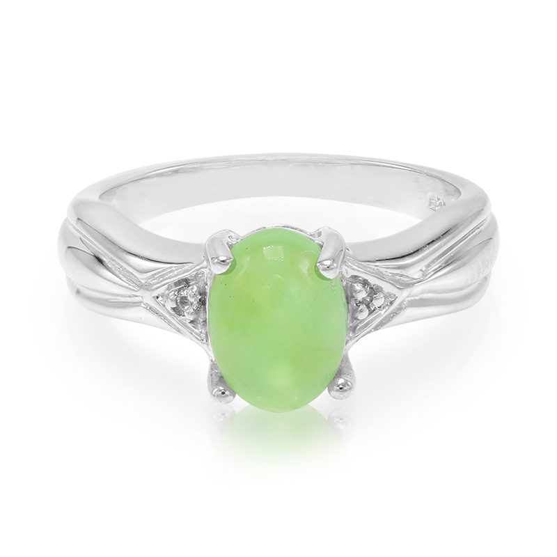 Chrysopras-Silberring