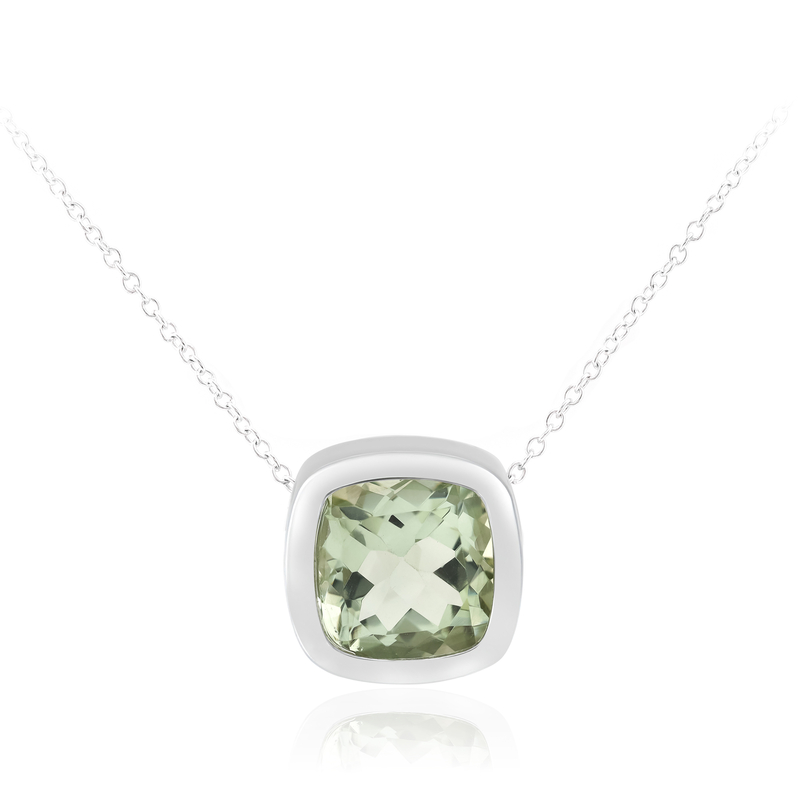 Grüner Amethyst-Silberhalskette (MONOSONO COLLECTION)