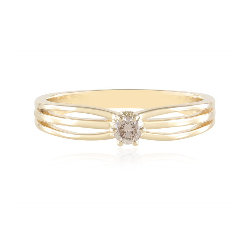 I2 Schokoladen-Brillant-Goldring (SUHANA)