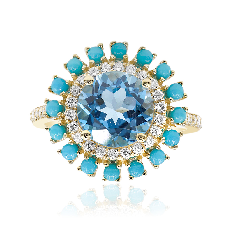 Schweizblauer Topas-Goldring (CIRARI)