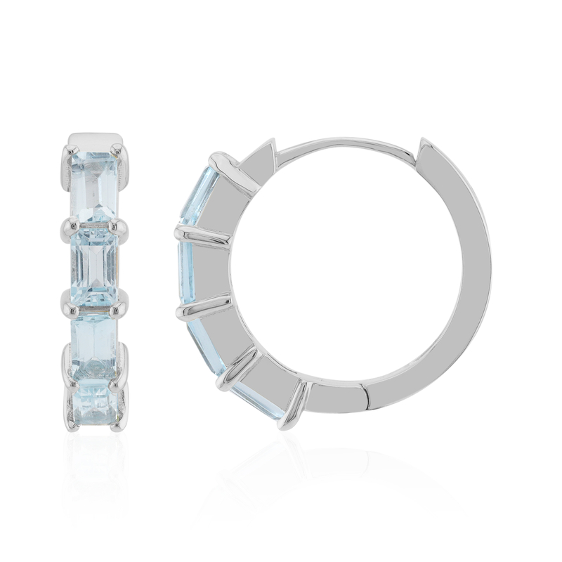 Himmelblauer Topas-Silberohrringe