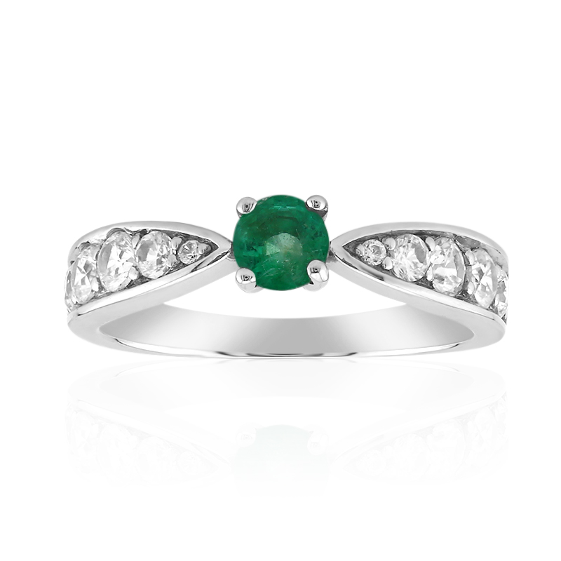 Russischer Smaragd-Silberring