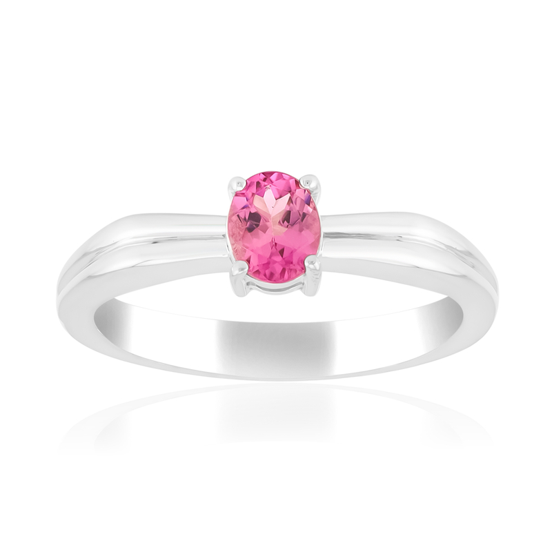 Brasilianischer Pinkfarbener Turmalin-Silberring (Pallanova)