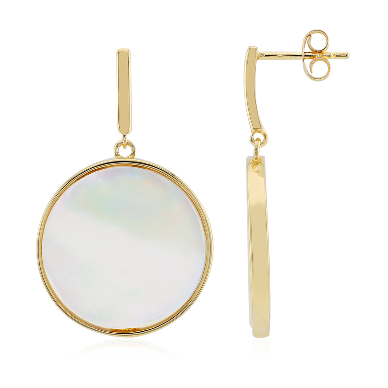 Perlmutt-Silberohrringe