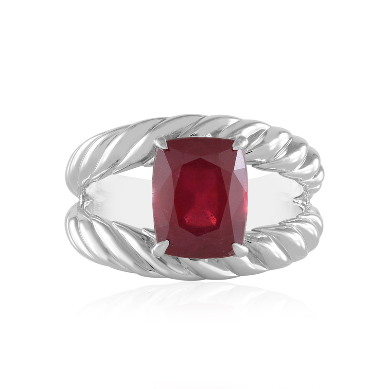 Madagaskar-Rubin-Silberring (de Melo Essence) - Farbe: Rot