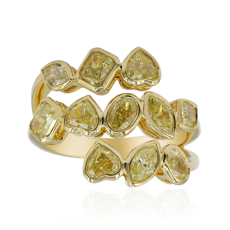 Gelber SI2 Diamant-Goldring (CIRARI)
