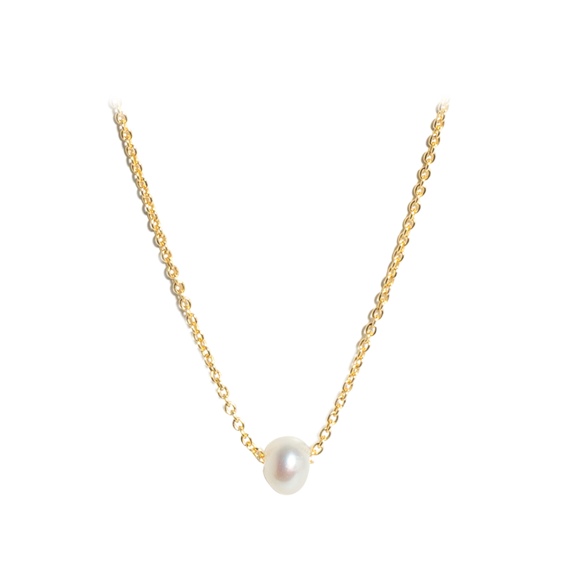 Weiße Süßwasserzuchtperlen-Silbercollier (Joias do Paraíso)