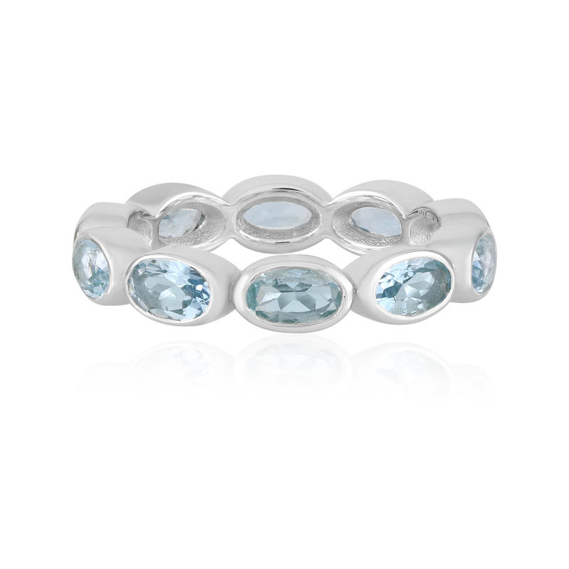 Brasilianischer Aquamarin-Silberring