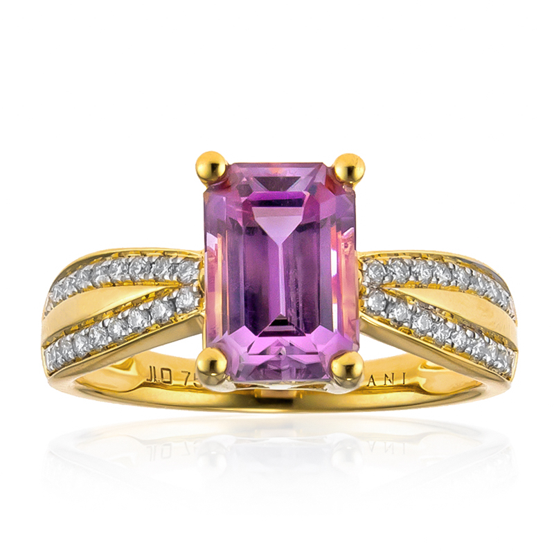 Pinkfarbener Diaspor-Goldring (AMAYANI) Pinkfarbener Diaspor-Goldring (AMAYANI)