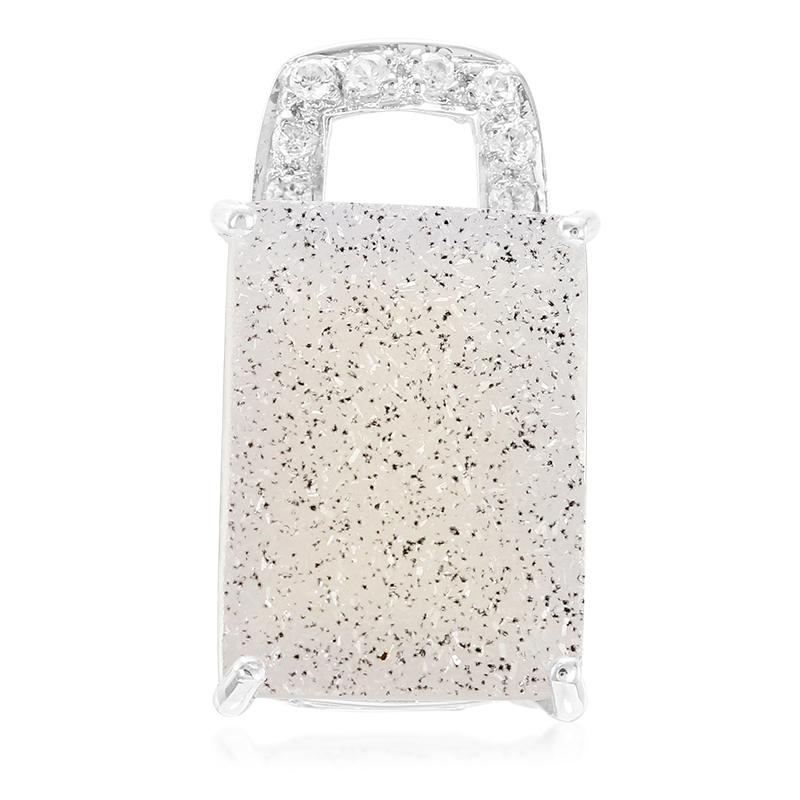 Glitzer-Achat-Silberanhänger