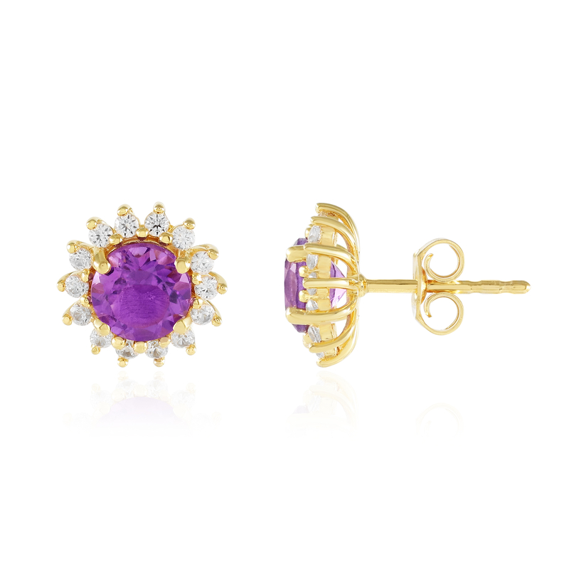 Marokkanischer Amethyst-Silberohrringe
