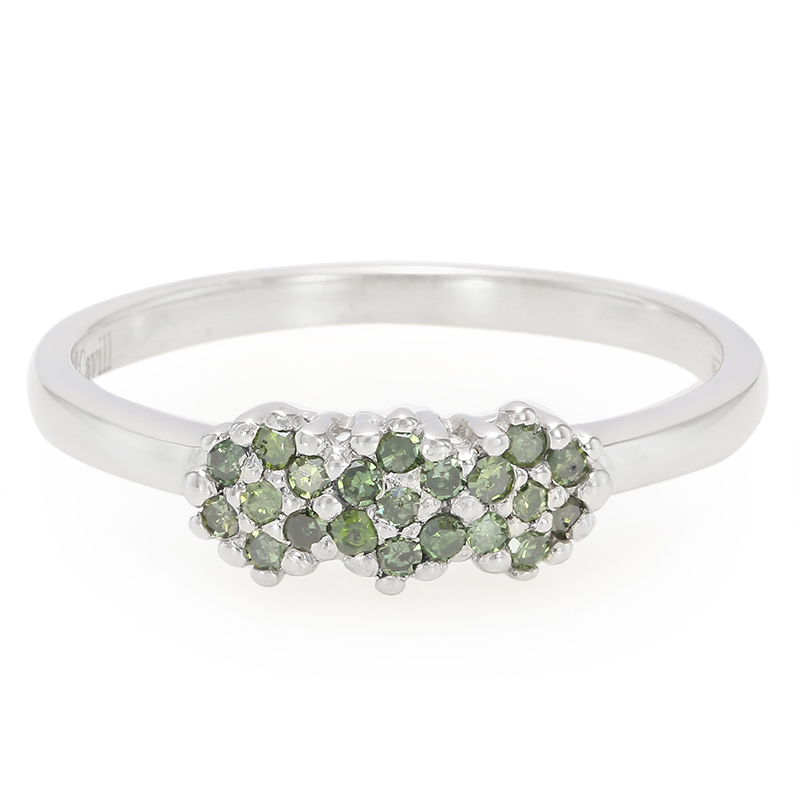 Fancy-Diamant-Silberring