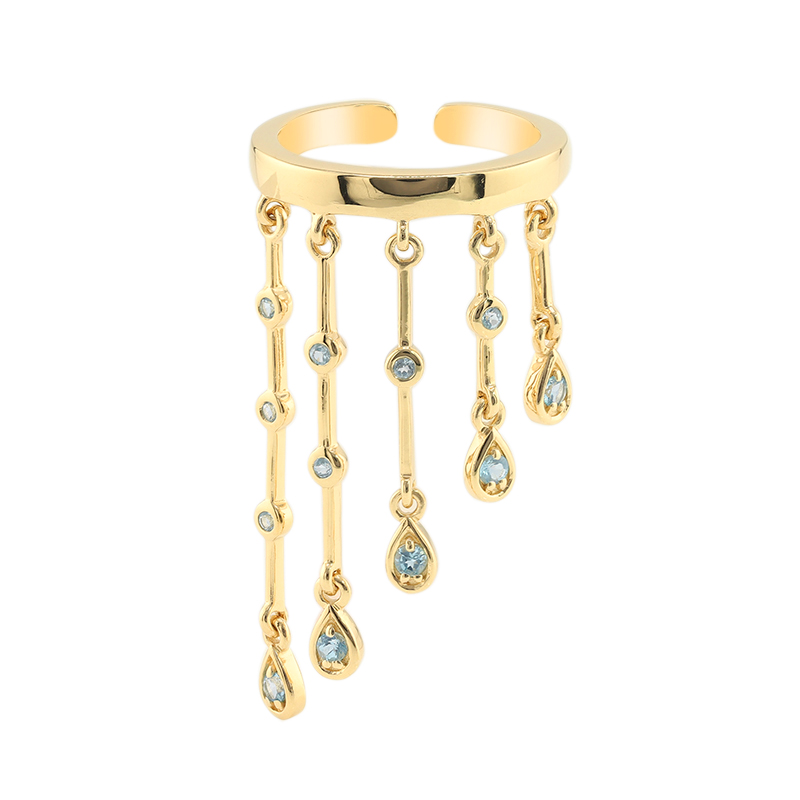 Schweizblauer Topas-Silberring (M de Luca)