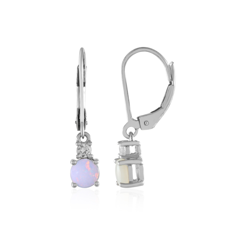 Australischer Opal-Silberohrringe