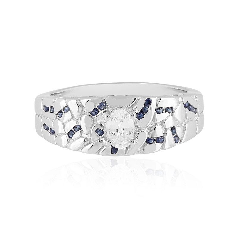 Weißer Saphir-Silberring (Adela Silber) Weißer Saphir-Silberring (Adela Silber)