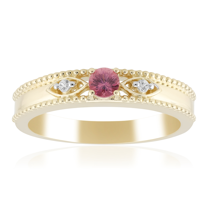 Padparadscha-Saphir-Goldring