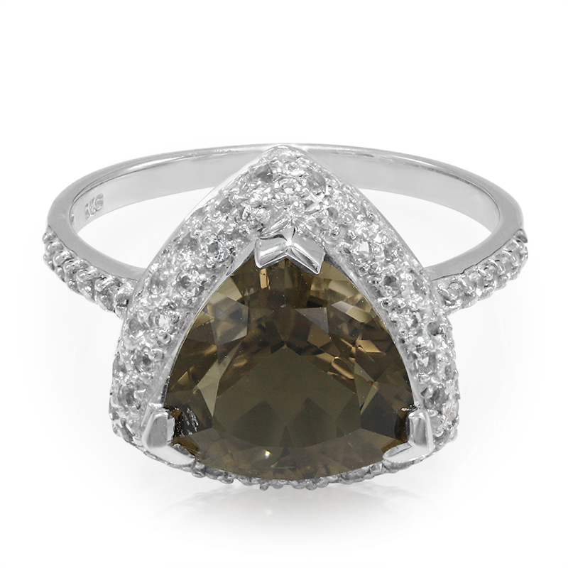 Rauchquarz-Silberring