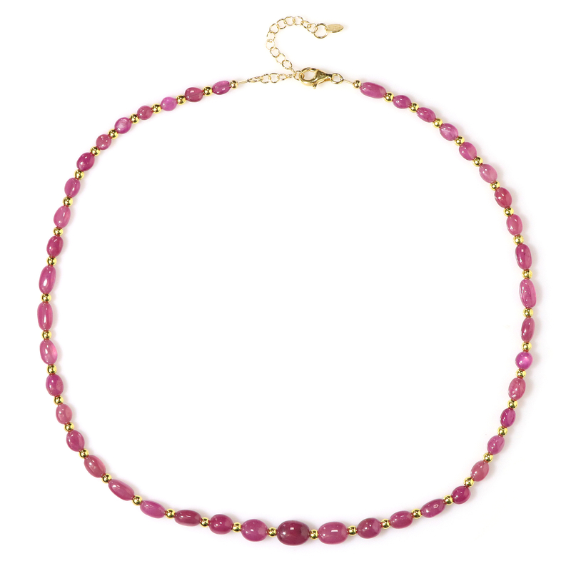 Pinkfarbener Madagaskar-Saphir-Silberhalskette