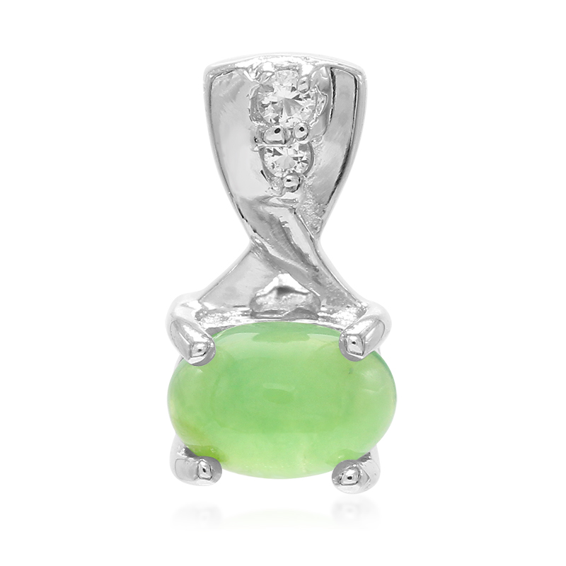 Kaiserlicher Chrysopras-Silberanhänger