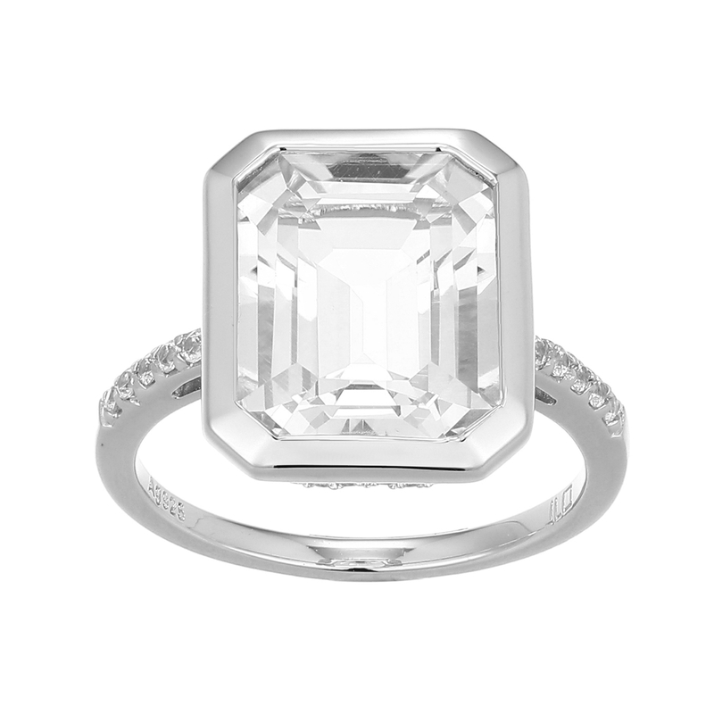 Weißer Topas-Silberring (Adela Silber)