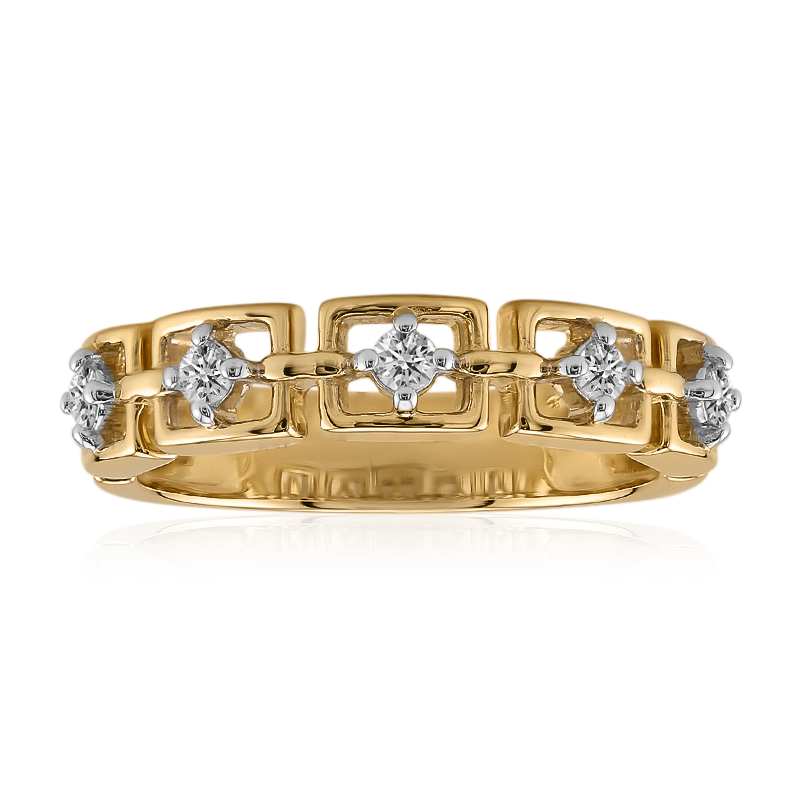 SI1 (G) Brillant-Goldring (Annette) - Farbe: Weiß