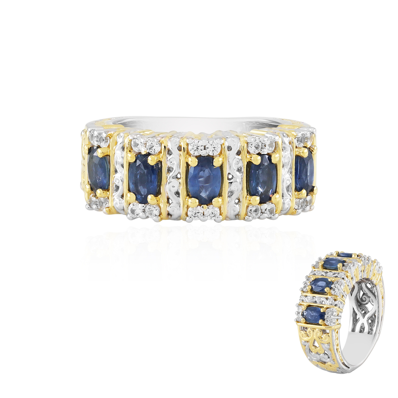 Blauer Saphir-Silberring (Gems en Vogue)