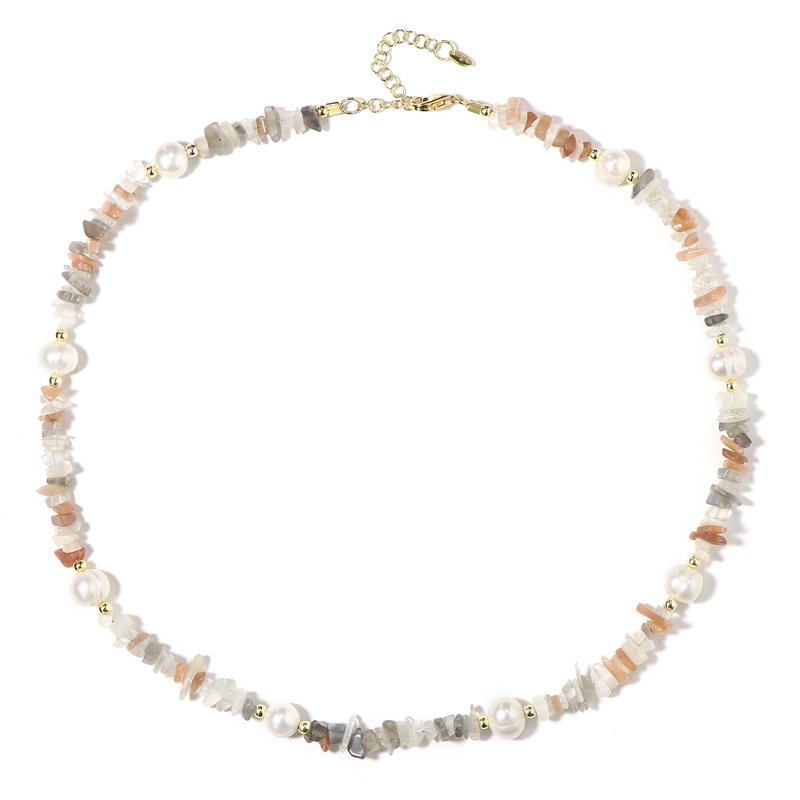 Mondstein-Silberhalskette (Riya)