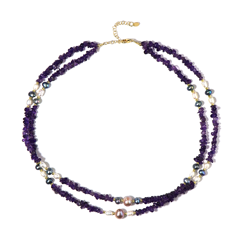 Edelstein-Silberhalskette (Riya)