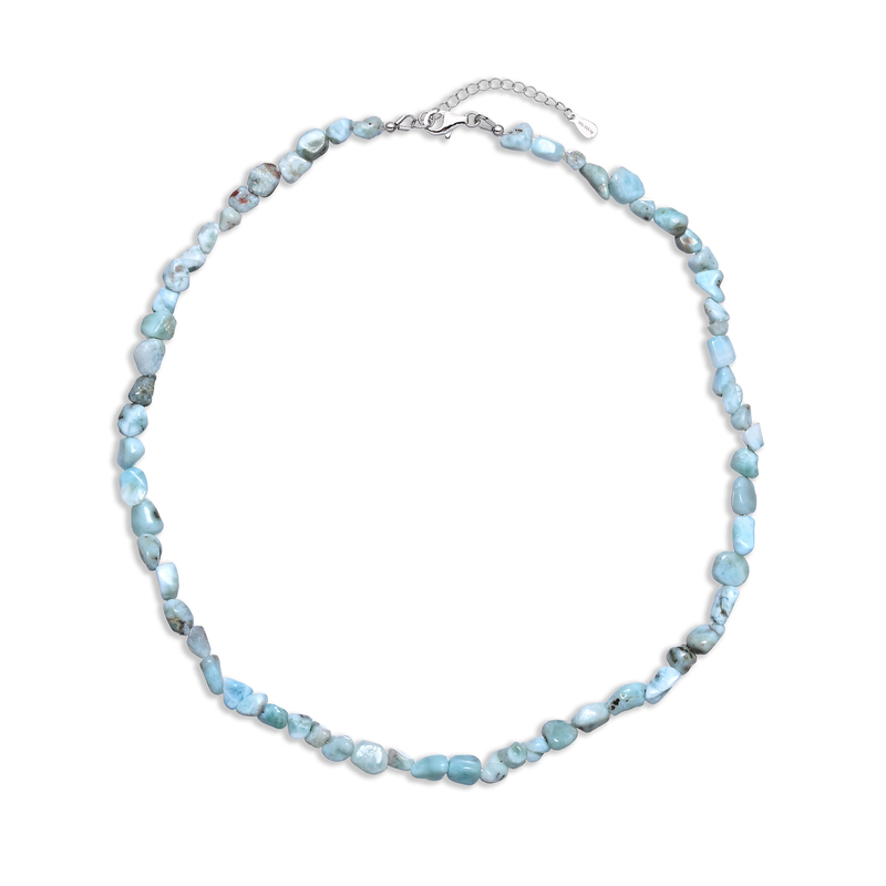 Larimar-Silberhalskette
