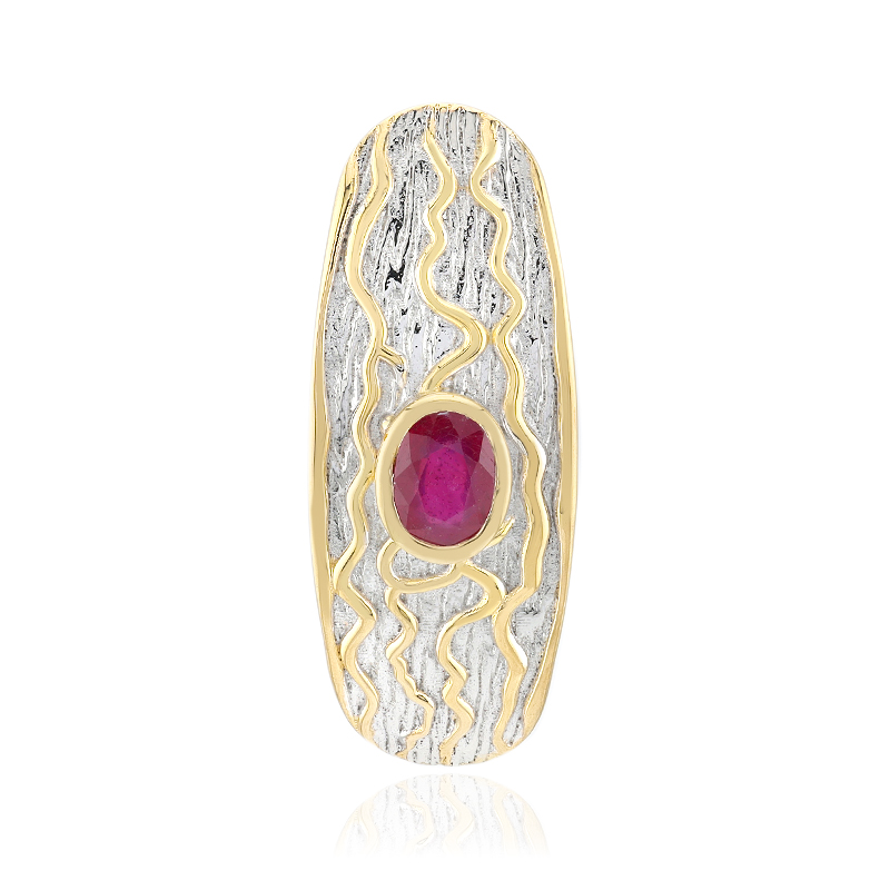 Bemainty-Rubin-Silberanhänger (MONOSONO COLLECTION)