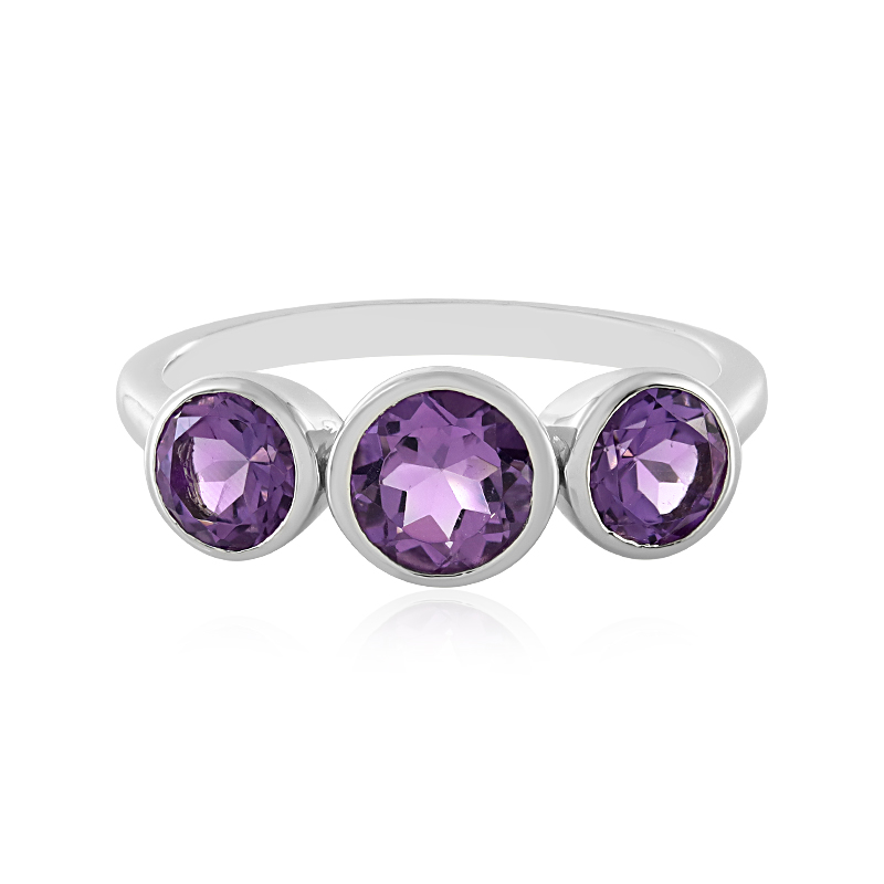 Azur-Quarz-Silberring - Farbe: Lila