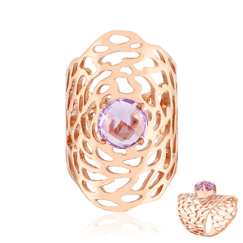Lavendel-Amethyst-Silberring