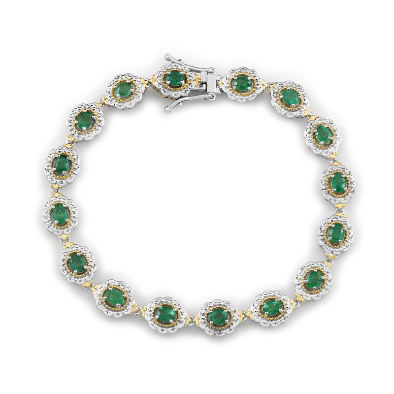 Sambia-Smaragd-Silberarmband (Gems en Vogue)