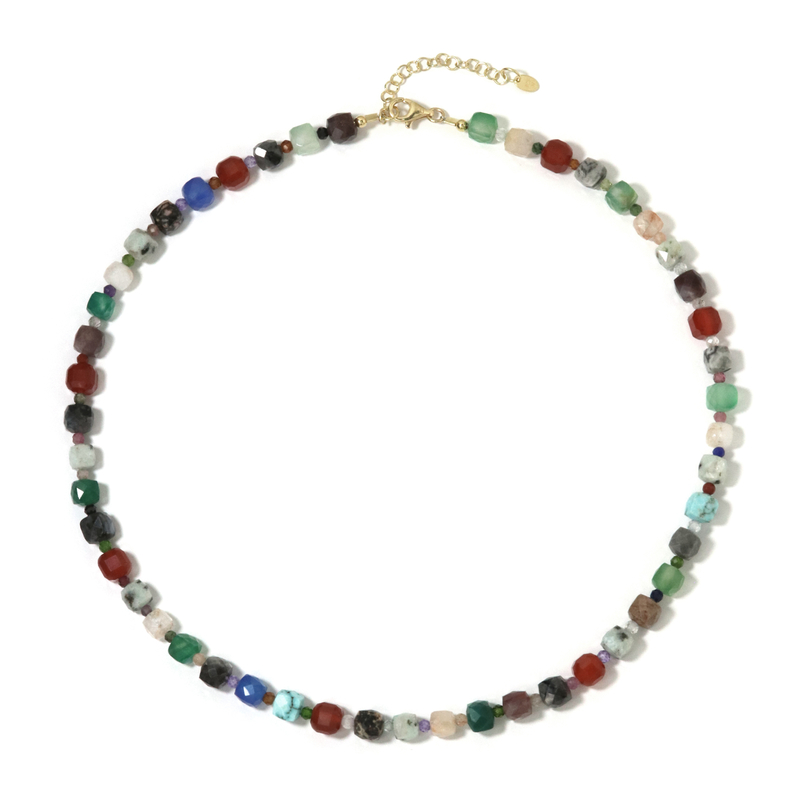 Edelstein-Silberhalskette