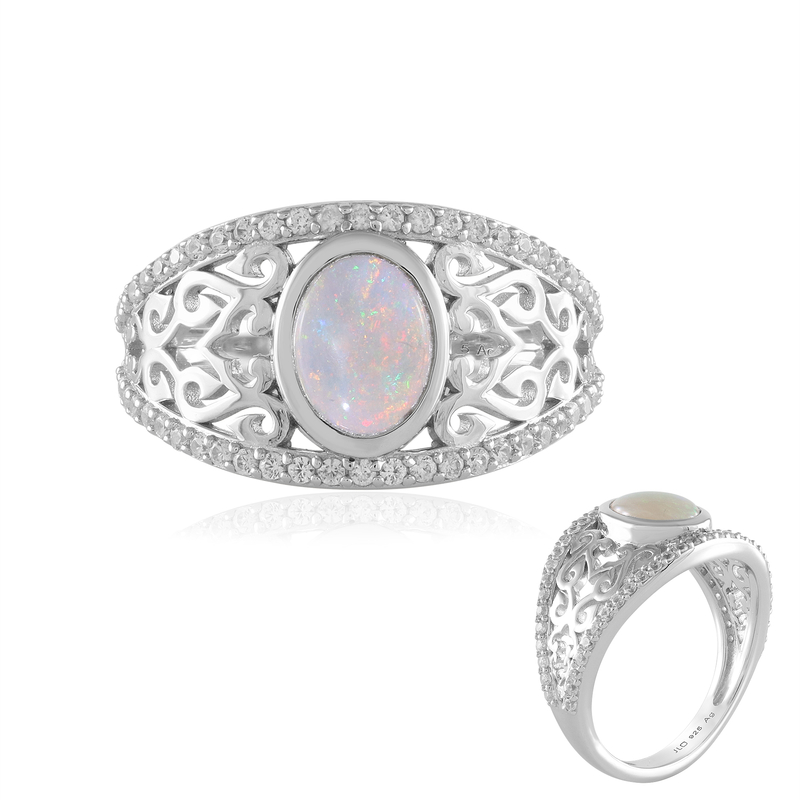 Australischer Opal-Silberring