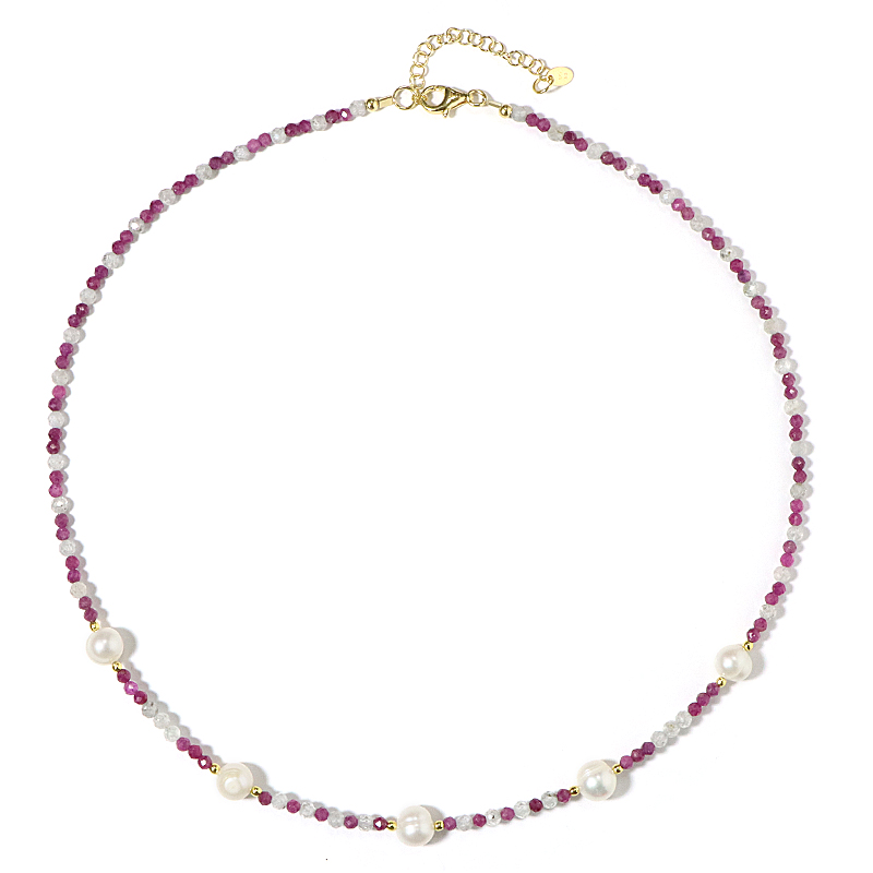 Edelstein-Silberhalskette (Riya) Edelstein-Silberhalskette (Riya)