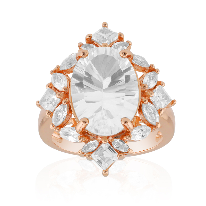 Weißer Topas-Silberring