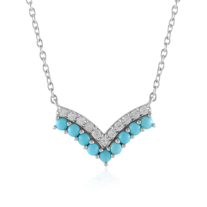 Sleeping Beauty-Türkis-Silbercollier