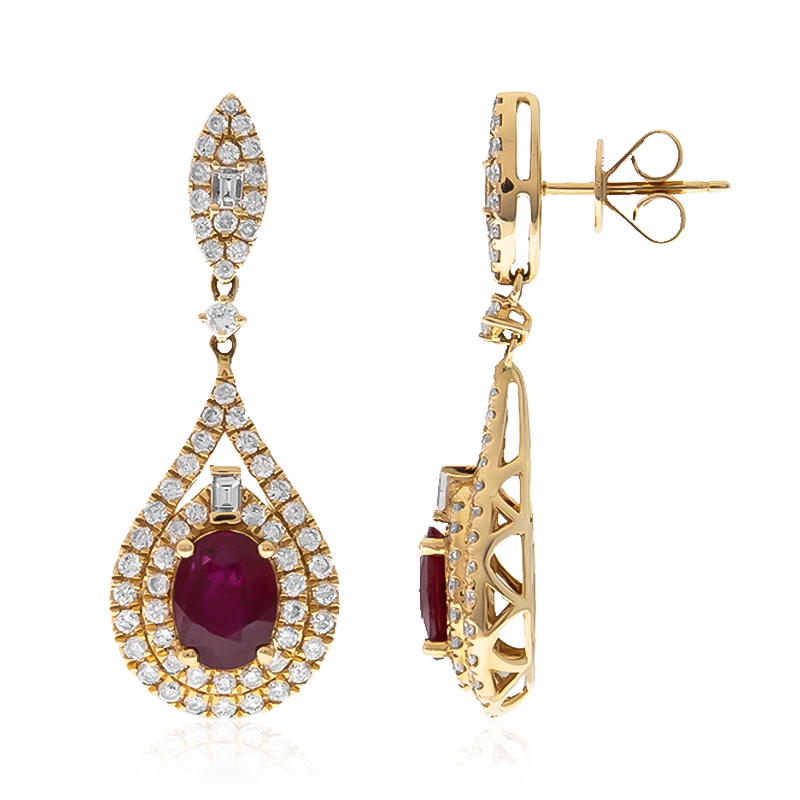 Mosambik-Rubin-Goldohrringe (CIRARI) Mosambik-Rubin-Goldohrringe (CIRARI)